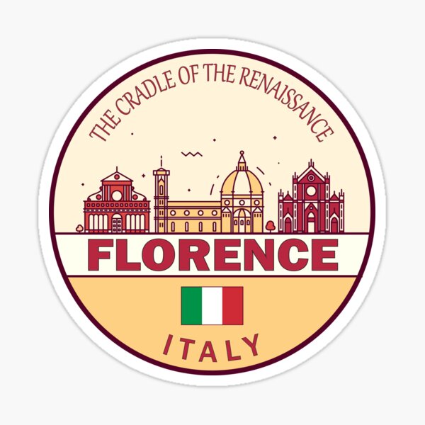 Item preview, Florence Italy City Skyline Emblem designed and sold by KrisSidDesigns.