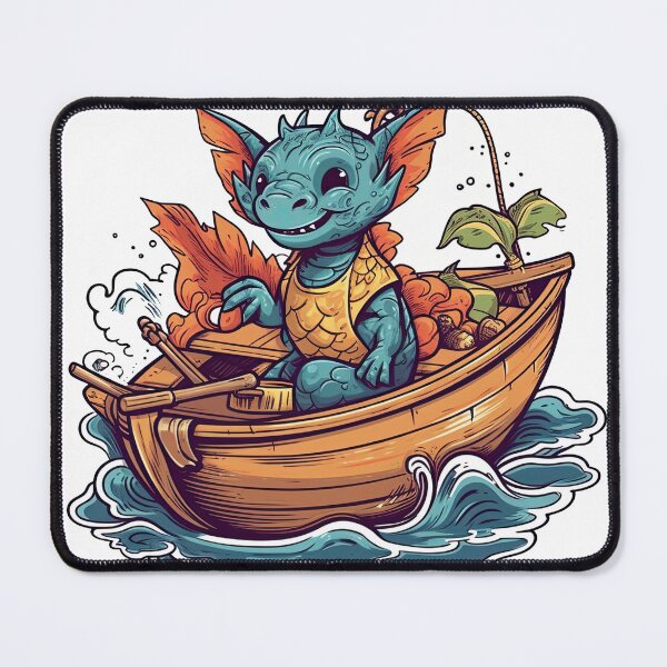 Item preview, Dragon Fishing Gear: Relax on a Peaceful Boat Expedition with Our Bearded Captain for Calm Angling designed and sold by DooodleGod.