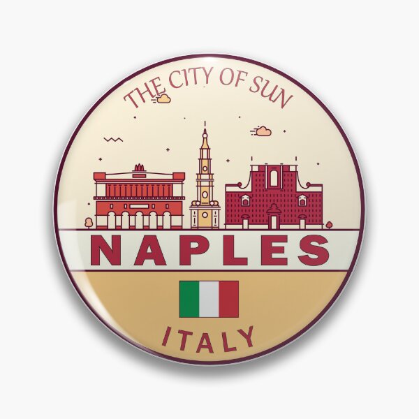 Item preview, Naples Italy City Skyline Emblem designed and sold by KrisSidDesigns.