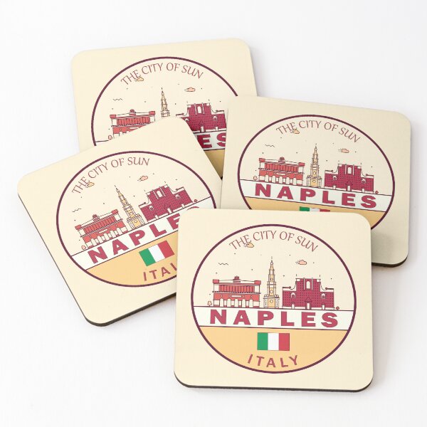 Item preview, Naples Italy City Skyline Emblem designed and sold by KrisSidDesigns.