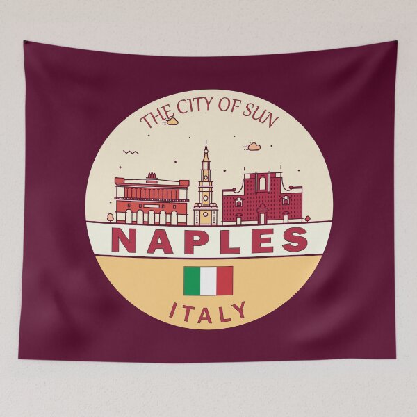 Item preview, Naples Italy City Skyline Emblem designed and sold by KrisSidDesigns.
