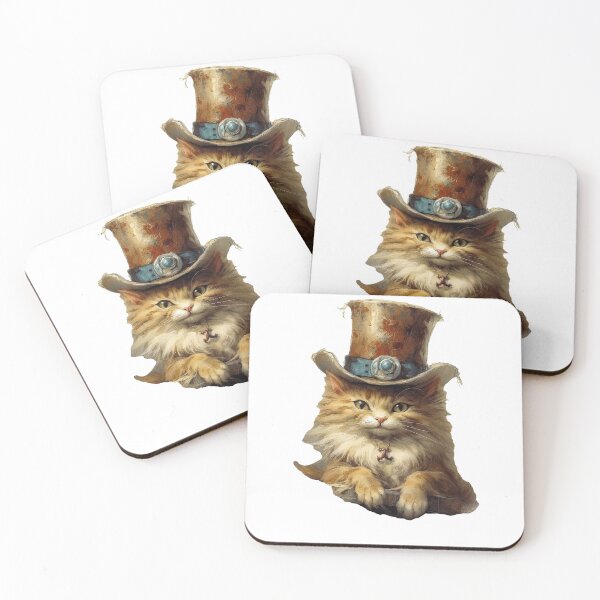 Item preview, Cat wearing hat,yellow color,abstract,cartoon designed and sold by Hermossa-Art.