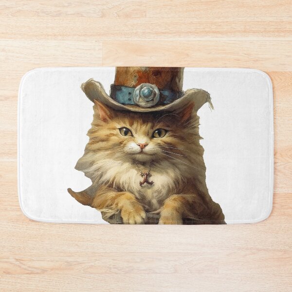 Item preview, Cat wearing hat,yellow color,abstract,cartoon designed and sold by Hermossa-Art.