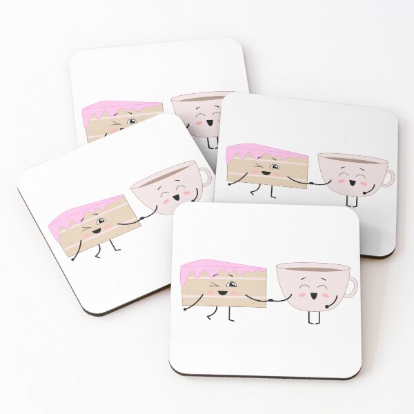 Item preview, Cute happy characters - cup of tea and piece of cake. Best friends forever designed and sold by Viktoriia.