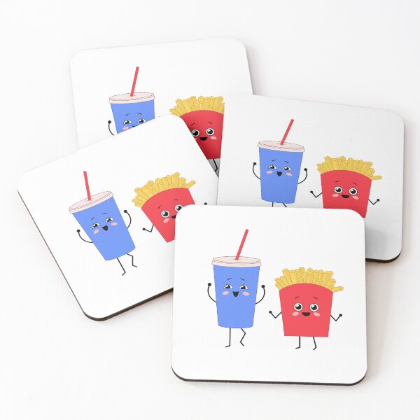 Item preview, Cute happy characters - soda and fries. Best friends forever designed and sold by Viktoriia.