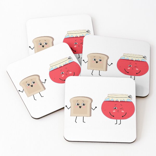 Item preview, Cute happy characters - toast and jam. Best friends forever designed and sold by Viktoriia.