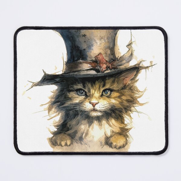 Item preview, Cat wearing hat,yellow color,abstract,cartoon designed and sold by Hermossa-Art.