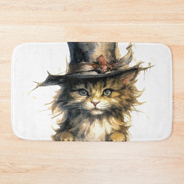 Item preview, Cat wearing hat,yellow color,abstract,cartoon designed and sold by Hermossa-Art.