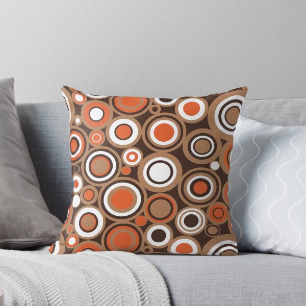 Item preview, Orange, White and Brown Circle Retro Pattern designed and sold by coverinlove.