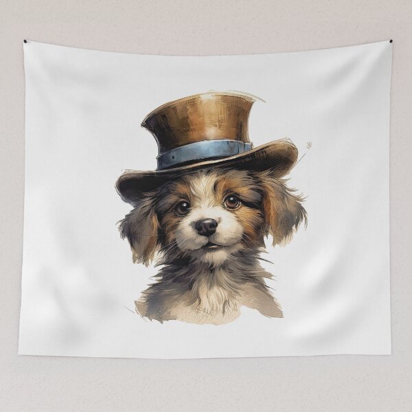 Item preview, Dog wearing hat,yellow color,abstract,cartoon,Puppy, cub designed and sold by Hermossa-Art.