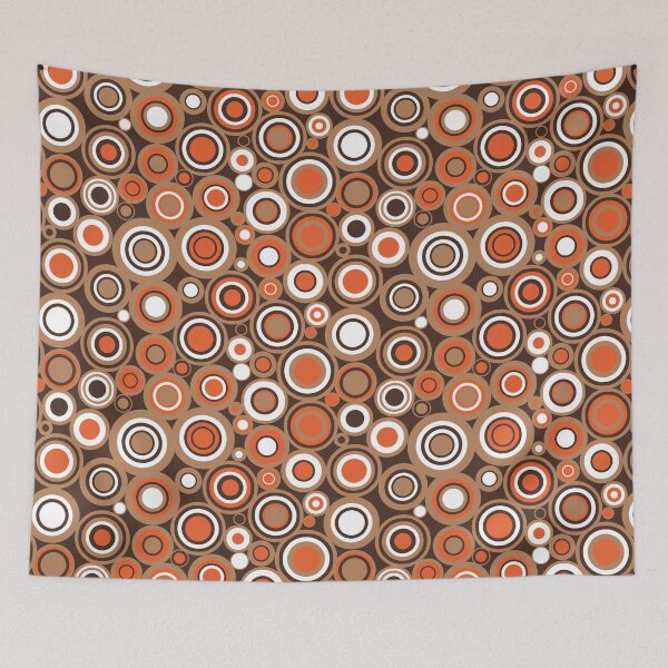 Item preview, Orange, White and Brown Circle Retro Pattern designed and sold by coverinlove.