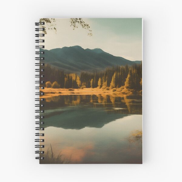 Item preview, Paisaje de lago vintage con montañas y bosque designed and sold by JacobVisuals.