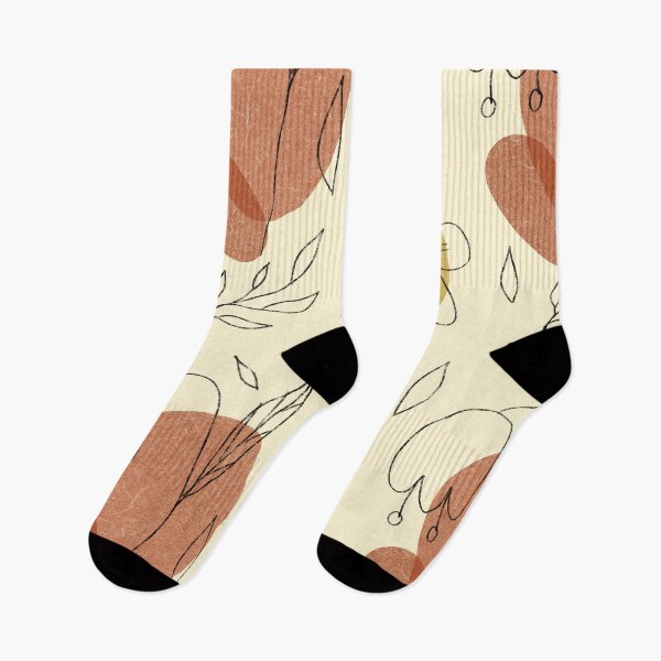 Item preview, Flower leaf geometry shape abstract beige pattern  designed and sold by Yana Mustafina | Boho Soulful Designs.