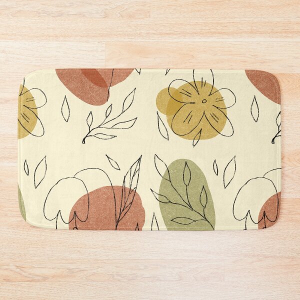 Item preview, Flower leaf geometry shape abstract beige pattern  designed and sold by Yana Mustafina | Boho Soulful Designs.
