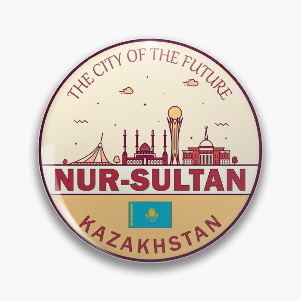 Item preview, Nur-Sultan Kazakhstan City Skyline Emblem designed and sold by KrisSidDesigns.
