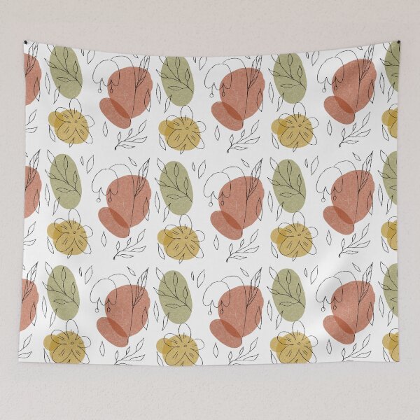 Item preview, Flower leaf geometry shape abstract funny pattern designed and sold by Yana Mustafina | Boho Soulful Designs.
