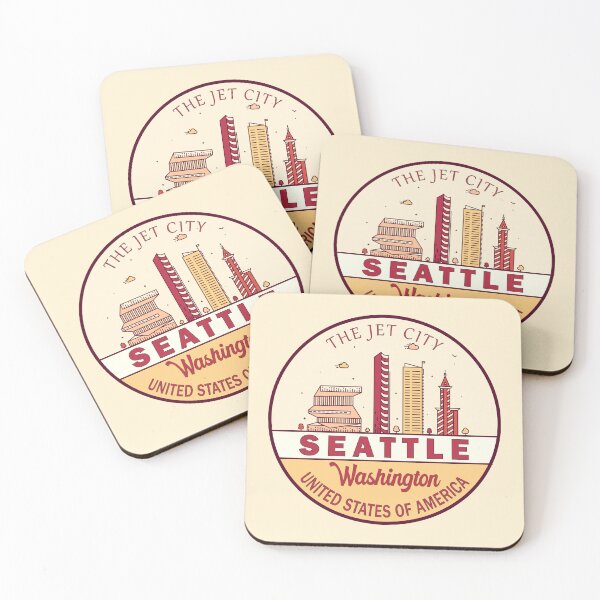 Item preview, Seattle Washington City Skyline Emblem designed and sold by KrisSidDesigns.