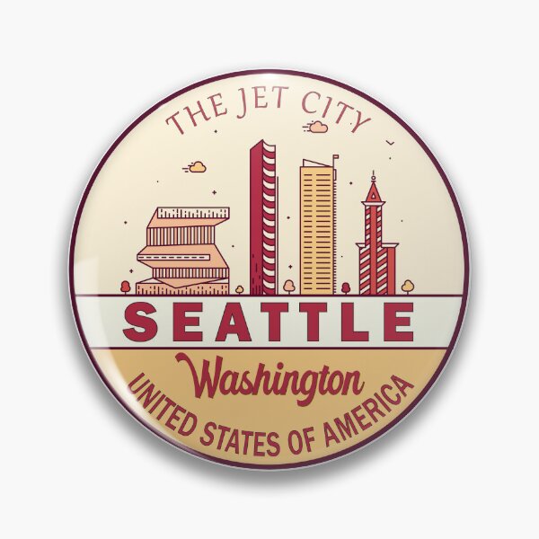 Item preview, Seattle Washington City Skyline Emblem designed and sold by KrisSidDesigns.