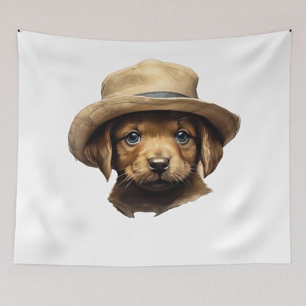 Item preview, Copy of Dog wearing hat,yellow color,abstract,cartoon,Puppy, cub designed and sold by Hermossa-Art.