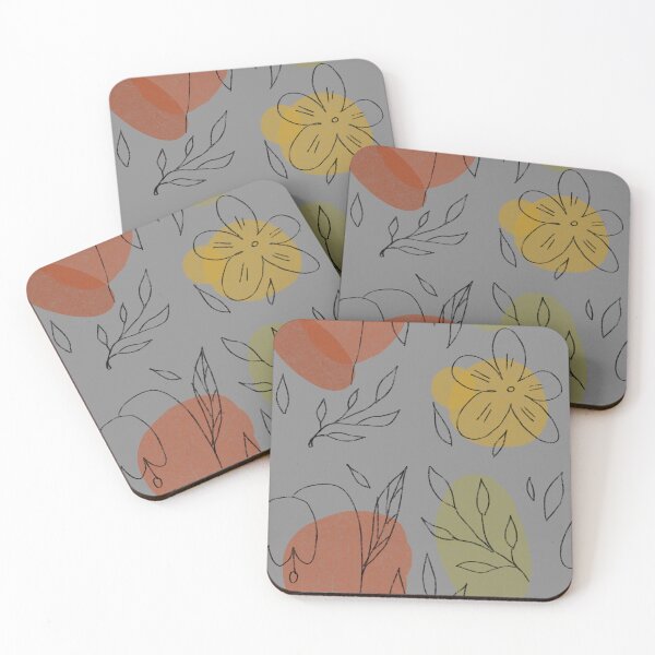 Item preview, Flower leaf geometry shape abstract grey pattern  designed and sold by Yana Mustafina | Boho Soulful Designs.