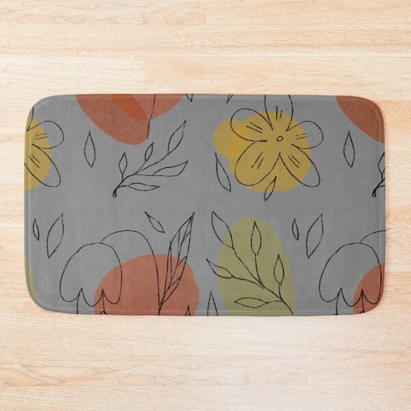 Item preview, Flower leaf geometry shape abstract grey pattern  designed and sold by Yana Mustafina | Boho Soulful Designs.