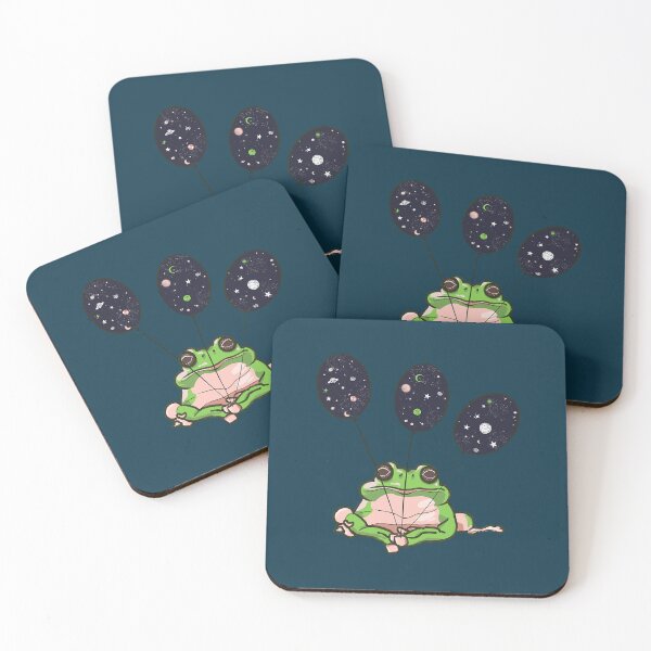 Item preview, Cute frog with space balloons designed and sold by KnightenKit.