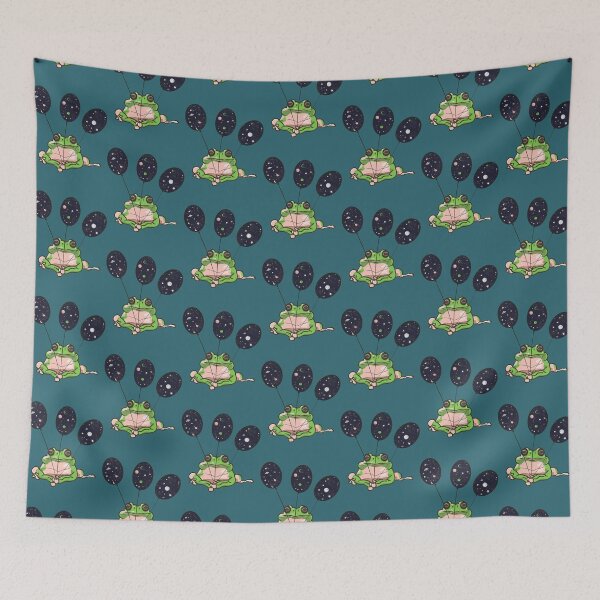 Item preview, Cute frog with space balloons designed and sold by KnightenKit.