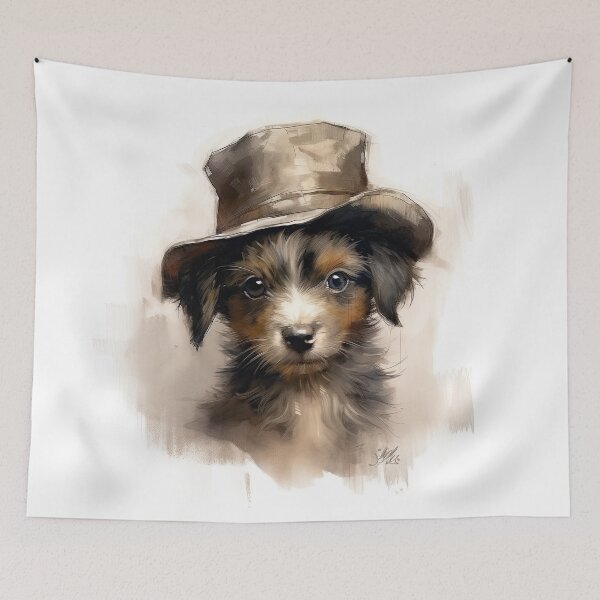 Item preview, Copy of Dog wearing hat,yellow color,abstract,cartoon,Puppy, cub designed and sold by Hermossa-Art.