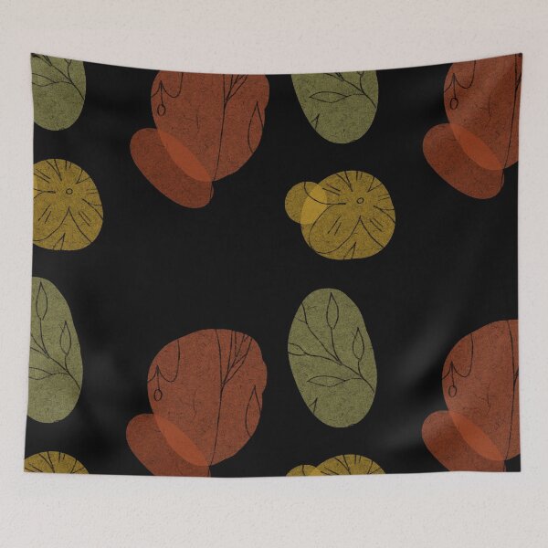 Item preview, Flower leaf geometry shape abstract black pattern  designed and sold by Yana Mustafina | Boho Soulful Designs.