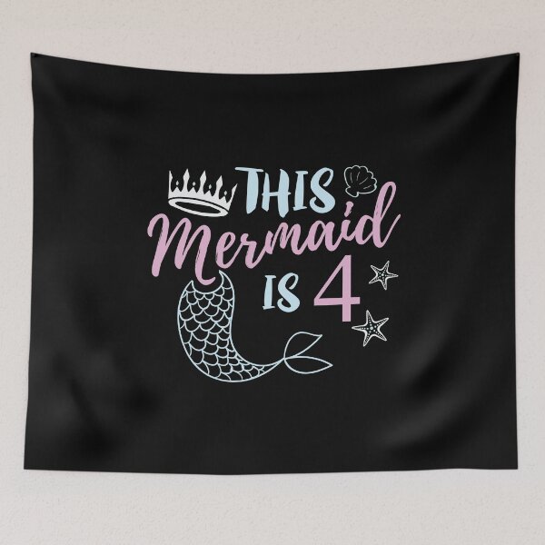 Item preview, This Mermaid Is 4 Year Old Birthday Girl  designed and sold by BUBLTEES.