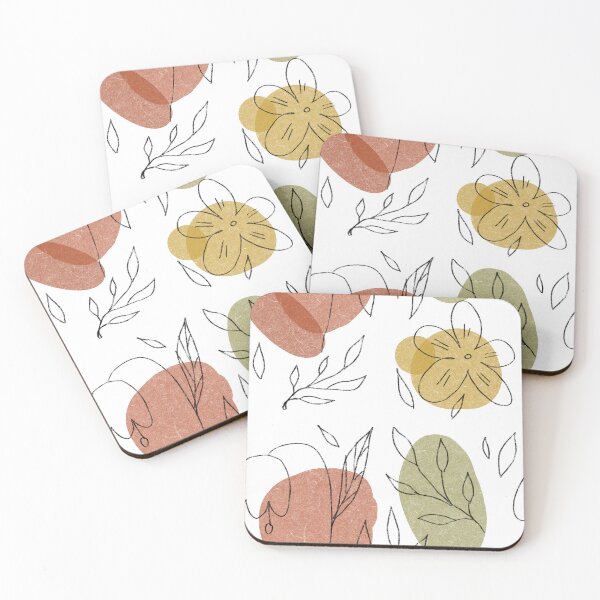 Item preview, Flower leaf geometry shape abstract simple pattern  designed and sold by Yana Mustafina | Boho Soulful Designs.