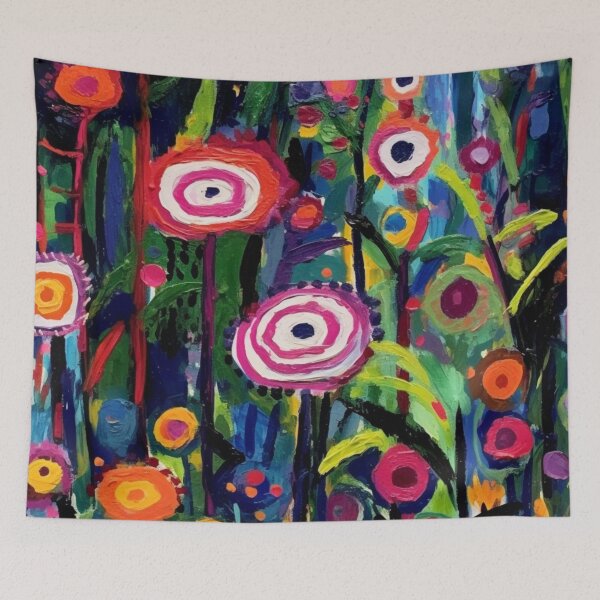 Item preview, Colorful abstract flower pettern Color Nature Color decorative element Flowers Impressionism pop art designed and sold by PinkPinkArts.