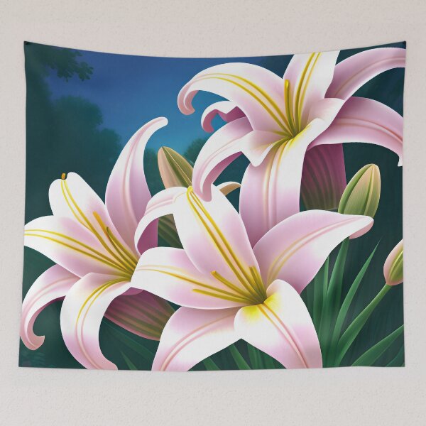 Item preview, Lily flowers blossom at night designed and sold by mrhighsky.