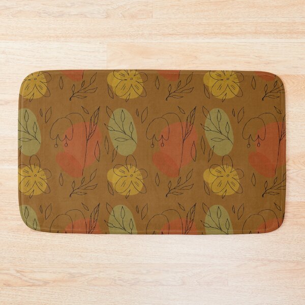 Item preview, Flower leaf geometry shape abstract brown pattern designed and sold by Yana Mustafina | Boho Soulful Designs.