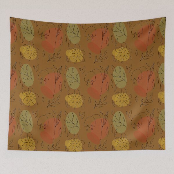 Item preview, Flower leaf geometry shape abstract brown pattern designed and sold by Yana Mustafina | Boho Soulful Designs.