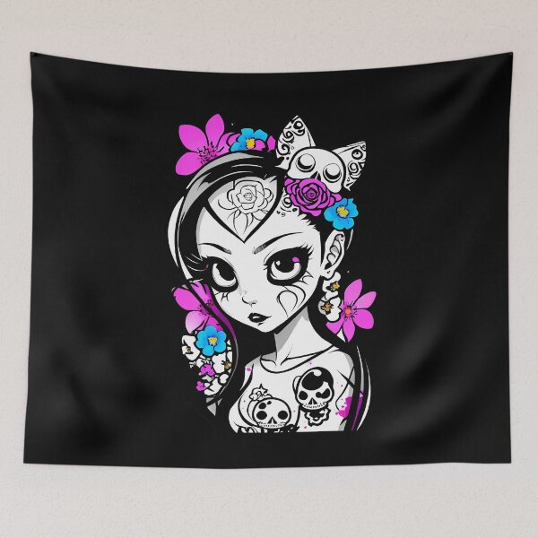 Item preview, Delicate Petal Whispers: Intricate Skull and Floral Motifs designed and sold by Mechanical-Artt.
