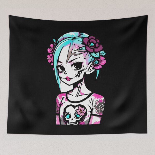 Item preview, Enigmatic Floral Mosaic: Intriguing Skull with Floral Elements designed and sold by Mechanical-Artt.