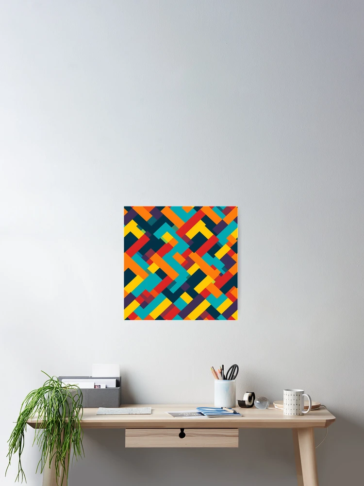 Thumbnail 2 of 3, Poster, Colorful Geometric Pattern designed and sold by HalconMaster.