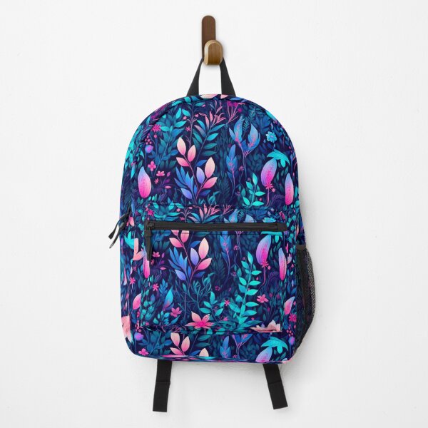 Item preview, Blue and Pink Flower Pattern: Bright, Dark, Fantastic Illustration of Vegetation designed and sold by Arti_choke.