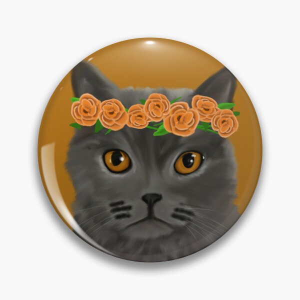 Item preview, Chartreux cat with Flower Crown designed and sold by GeorgeNyx.
