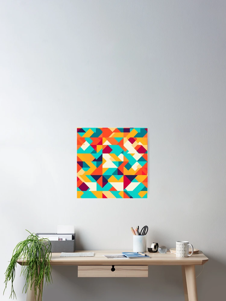 Thumbnail 2 of 3, Poster, Colorful Geometric Pattern designed and sold by HalconMaster.