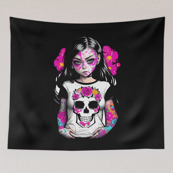 Item preview, Radiant Flowered Emblem: Skull as a Symbol of Floral Power designed and sold by Mechanical-Artt.