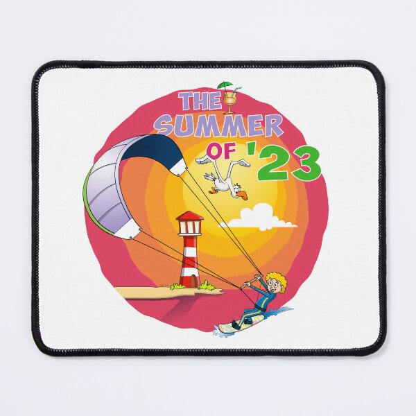 Item preview, The joy of summer. Colourful kitesurfing illustration. designed and sold by Stef Ringoot, cartoons and illustrations.
