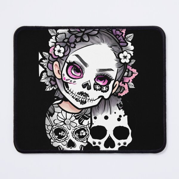 Item preview, Captivating Floral Grin: Enigmatic Skull with Grinning Flowers designed and sold by Mechanical-Artt.