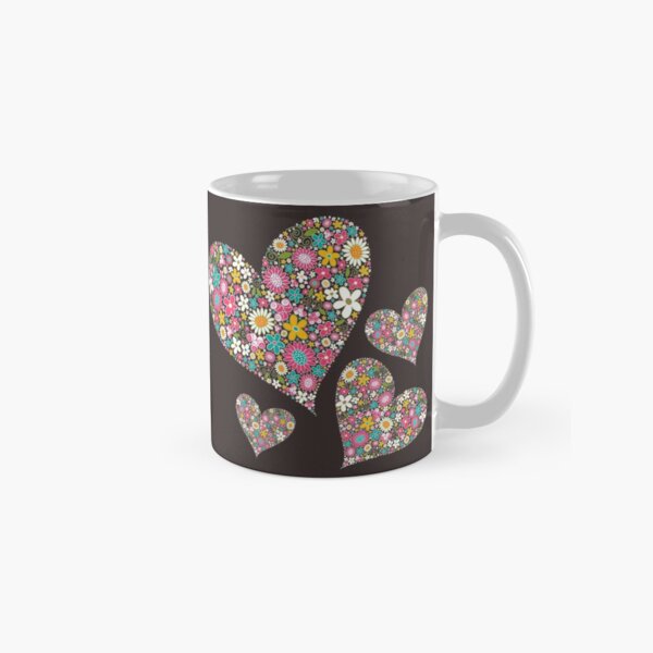 Item preview, Whimsical Spring Flowers Pink Valentine Hearts Quartet © fatfatin designed and sold by fatfatin.