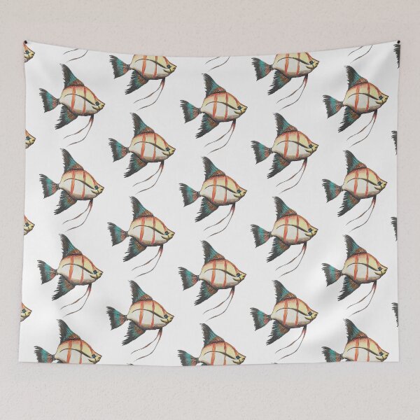 Item preview, Angel Fish with Orange stripes designed and sold by kandras-art.