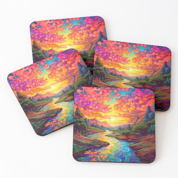 Item preview, Beautiful Sunset with River Landscape designed and sold by dreamythreads.