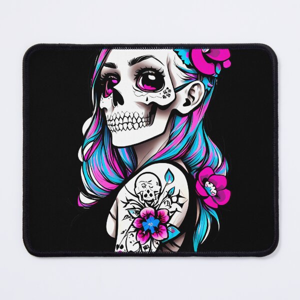 Item preview, Grunge Floral Rebellion Skull designed and sold by Mechanical-Artt.