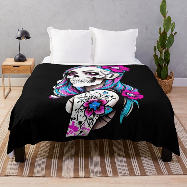 Item preview, Grunge Floral Rebellion Skull designed and sold by Mechanical-Artt.