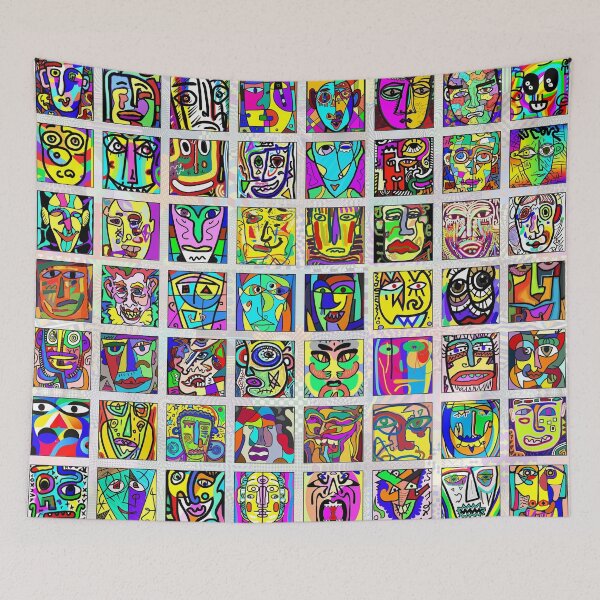 Item preview, A.I. Generated Outsider Faces designed and sold by Montage-Madness.